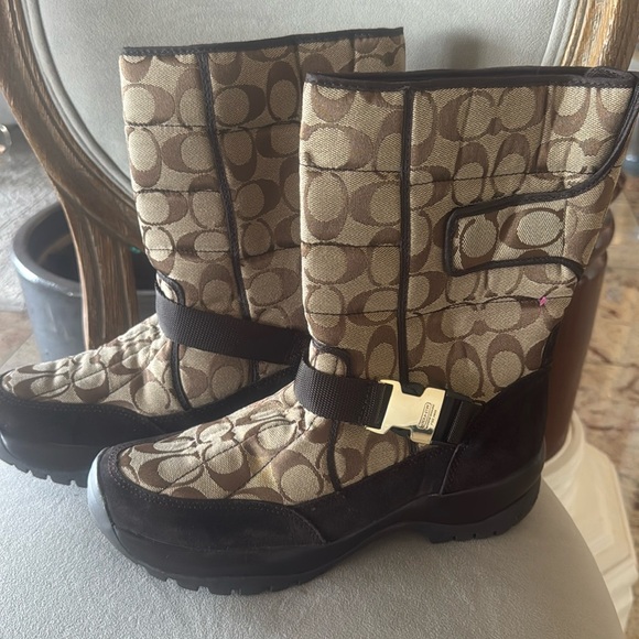 Coach Sharron Signature Monogram Boots Size 9 1/2 women’s - Picture 1 of 3